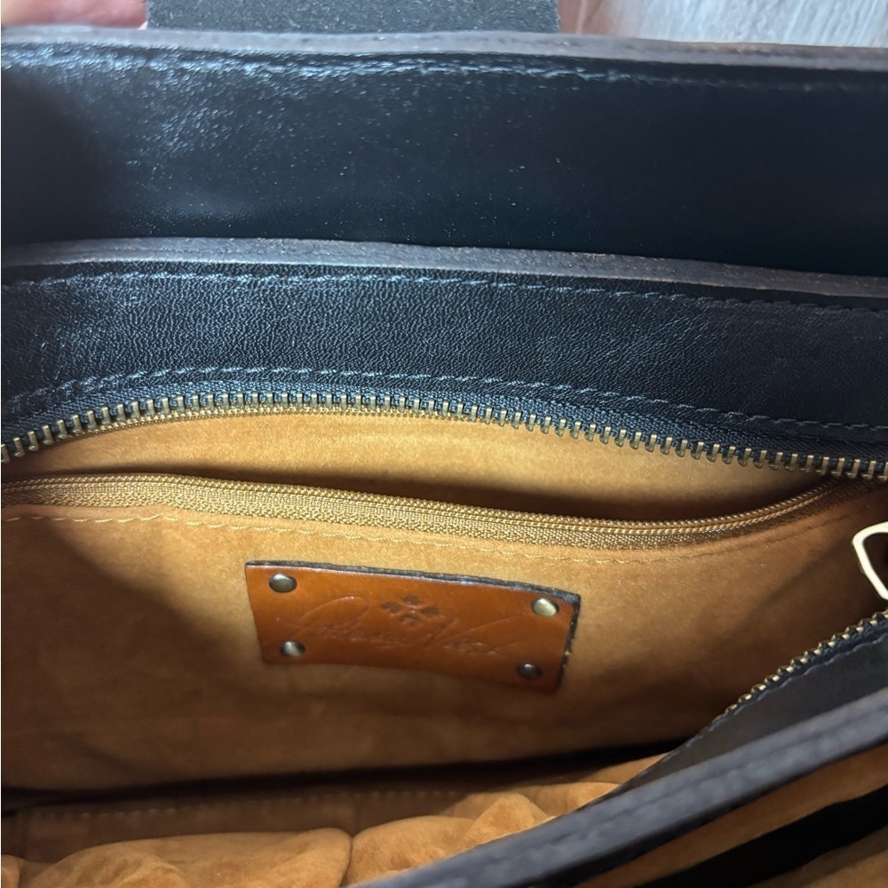 Patricia Nash Tartan Rienzo Satche Plaid Leather Shoulder Bag with Black Accents - Picture 12 of 13